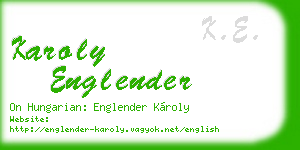 karoly englender business card